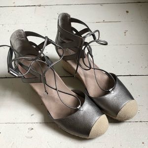 Silver Espadrille Sandals